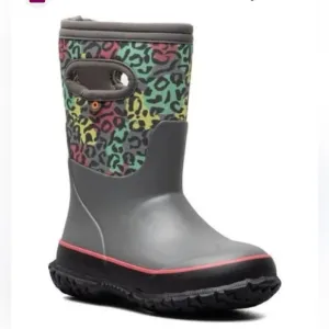 BOGS K GRASP LEOPARD  York Rain Boot, kids size  12 new