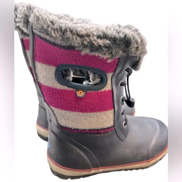 BOGS Kids Arcata Stripe Waterproof Winter Rain Snow Boots, size 13