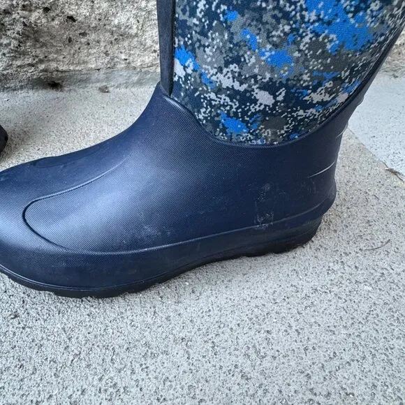 BOGS Neo-Classic Camo Insulated Boots Kids 5 Womens 7.5 Euro 38 Blue Winter Boot