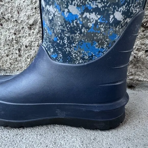 BOGS Neo-Classic Camo Insulated Boots Kids 5 Womens 7.5 Euro 38 Blue Winter Boot
