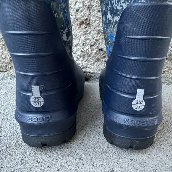 BOGS Neo-Classic Camo Insulated Boots Kids 5 Womens 7.5 Euro 38 Blue Winter Boot