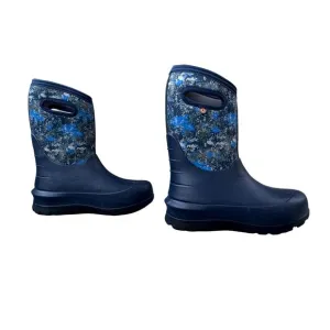 BOGS Neo-Classic Camo Insulated Boots Kids 5 Womens 7.5 Euro 38 Blue Winter Boot