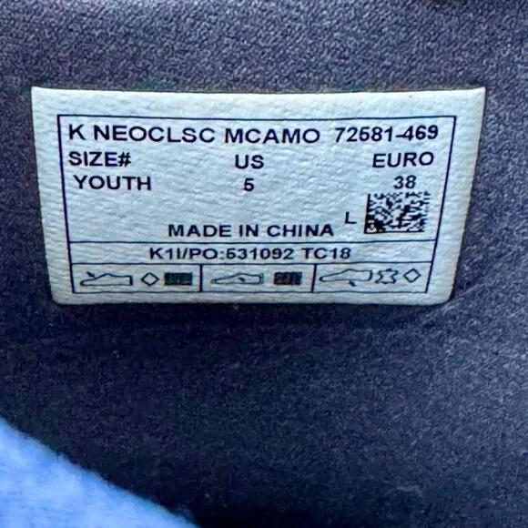 BOGS Neo-Classic Camo Insulated Boots Kids 5 Womens 7.5 Euro 38 Blue Winter Boot