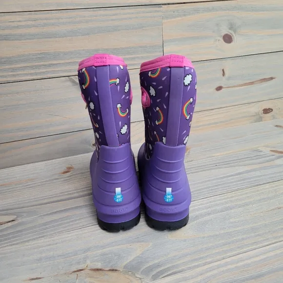 Bogs Neo-Classic Rainbows Insulated Waterproof Boots Sz 5Y or EU38