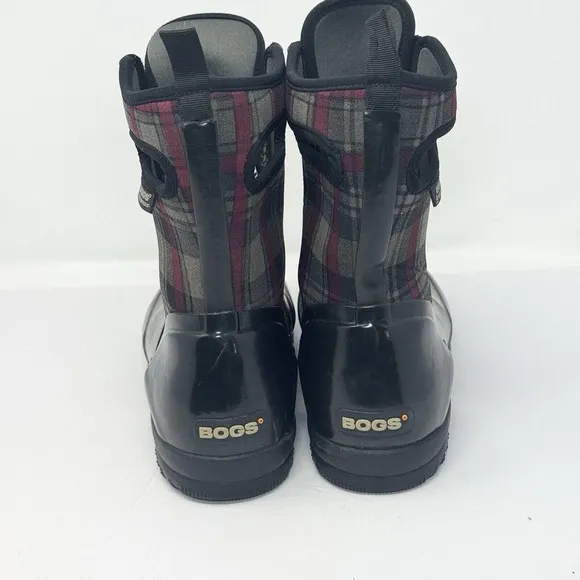 Bogs Sidney Plaid Rain Boots Women's US 10 Neo Tech Lace Up Insulated Waterproof