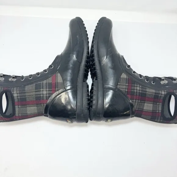 Bogs Sidney Plaid Rain Boots Women's US 10 Neo Tech Lace Up Insulated Waterproof