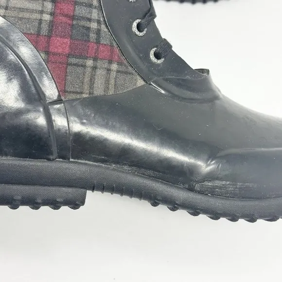 Bogs Sidney Plaid Rain Boots Women's US 10 Neo Tech Lace Up Insulated Waterproof