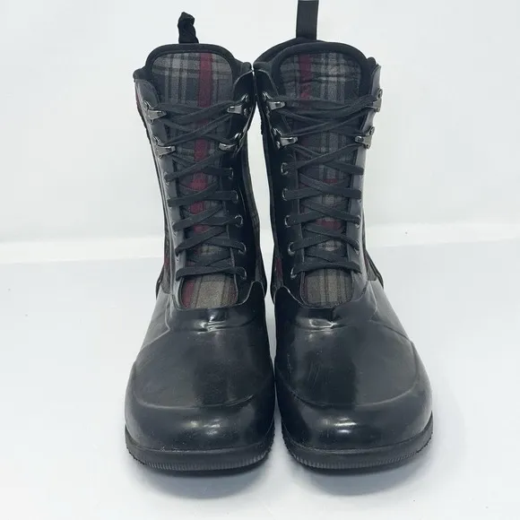 Bogs Sidney Plaid Rain Boots Women's US 10 Neo Tech Lace Up Insulated Waterproof