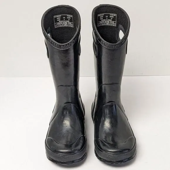 Bogs Waterproof Rain Boots, Black, Little Kids 11 M