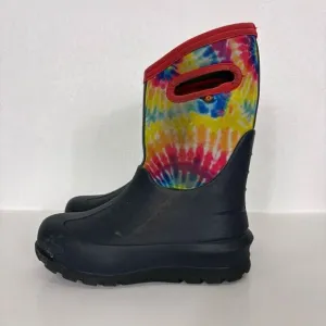 BOGS Rainbow Tie Dye Insulated Pull On Winter Muck Snow Boots Youth Size 3