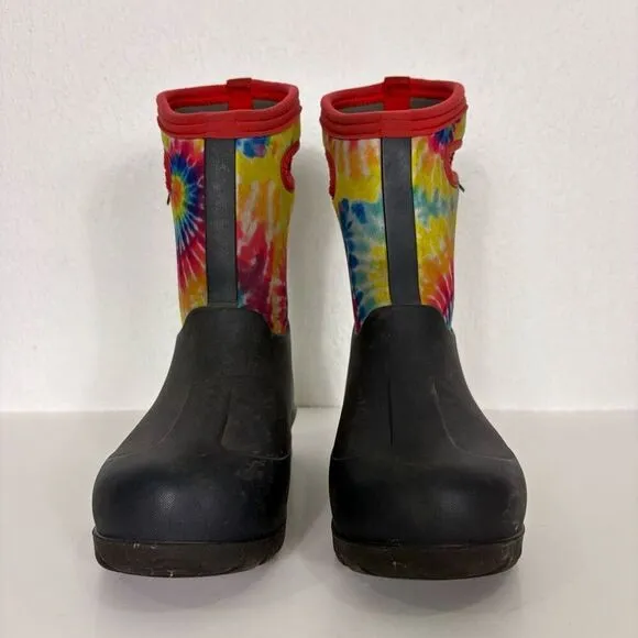 BOGS Rainbow Tie Dye Insulated Pull On Winter Muck Snow Boots Youth Size 3