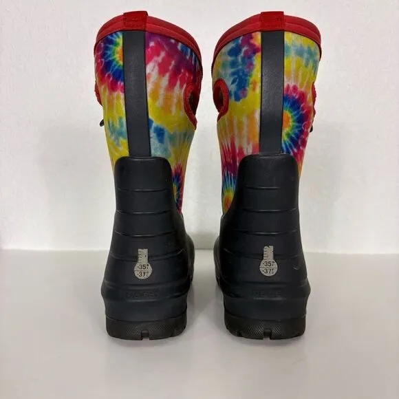 BOGS Rainbow Tie Dye Insulated Pull On Winter Muck Snow Boots Youth Size 3