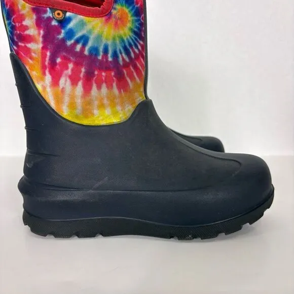 BOGS Rainbow Tie Dye Insulated Pull On Winter Muck Snow Boots Youth Size 3