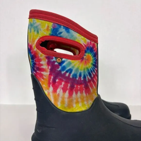 BOGS Rainbow Tie Dye Insulated Pull On Winter Muck Snow Boots Youth Size 3