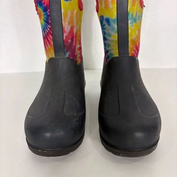 BOGS Rainbow Tie Dye Insulated Pull On Winter Muck Snow Boots Youth Size 3