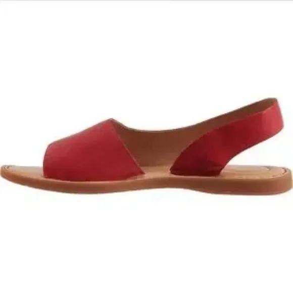 Born Inlet Sandals 11 red slingback leather back strap nautical comfy casual