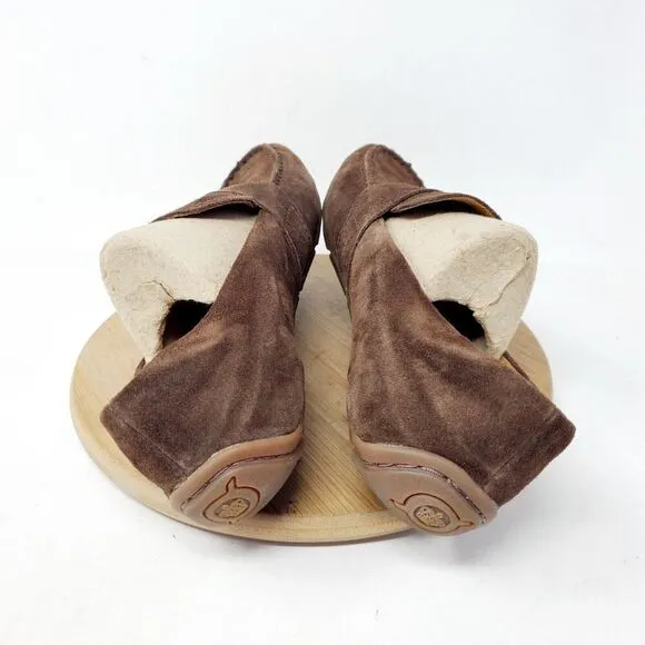 Born Melinda Shoes Womens 9 Penny Loafer Brown Suede Comfort Slip On Driving Moc