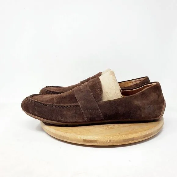 Born Melinda Shoes Womens 9 Penny Loafer Brown Suede Comfort Slip On Driving Moc