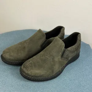 Born Nubuck Men's Slip-On Shoes Loafers In Olive Green Size 12 M