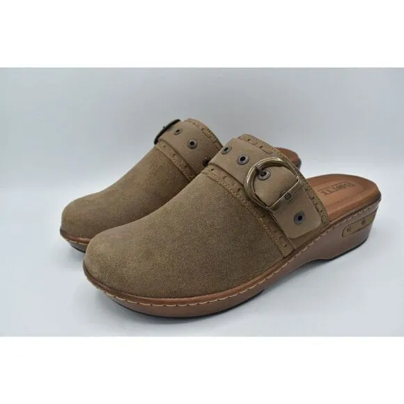 Born Womens Size 11 Banyan Grey Slip on Leather Comfort Clogs Sandals Shoes