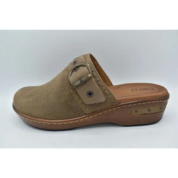 Born Womens Size 11 Banyan Grey Slip on Leather Comfort Clogs Sandals Shoes
