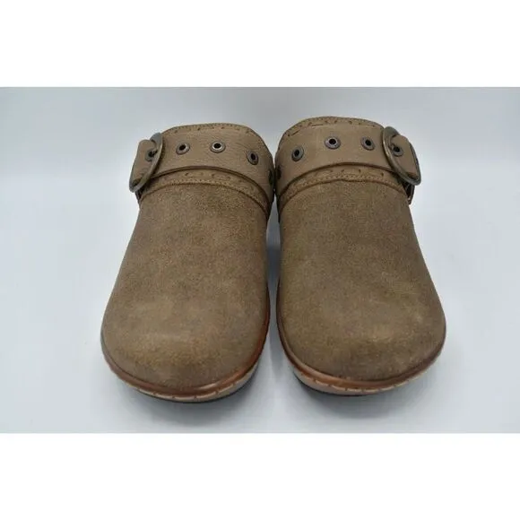 Born Womens Size 11 Banyan Grey Slip on Leather Comfort Clogs Sandals Shoes
