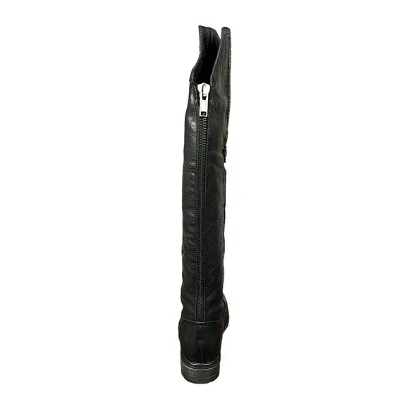 Bos &amp; Co Womens US 6.5 EU 37 Knee High Waterproof Black Leather Riding Boot NEW