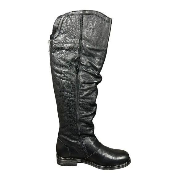 Bos &amp; Co Womens US 6.5 EU 37 Knee High Waterproof Black Leather Riding Boot NEW