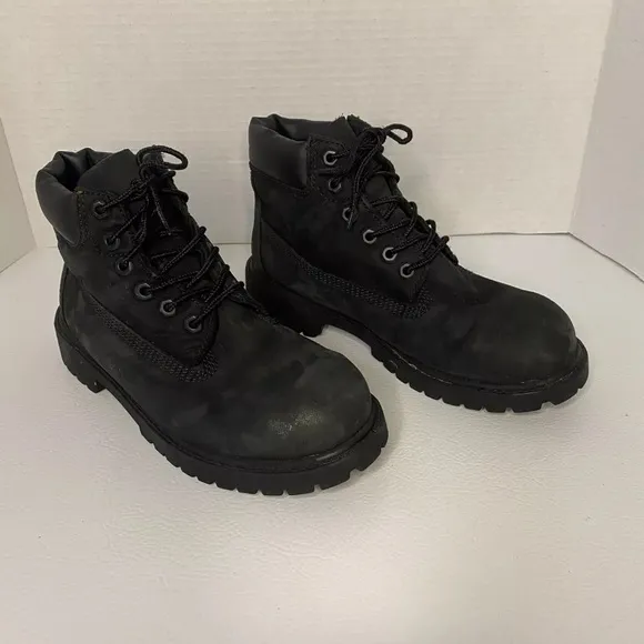 Boys Size 2 Timberland Black Nubuck 6 Primaloft Premium Waterproof Boots