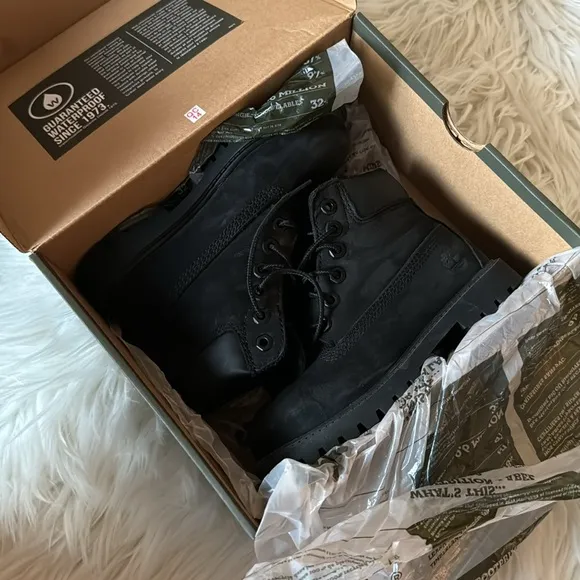 Boys Timberland 6in Waterproof Boots Black