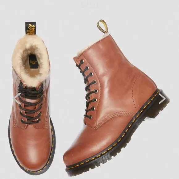 BRAND NEW DR MARTENS SERENA FAUX FUR LINED LEATHER WOMEN'S BOOTS