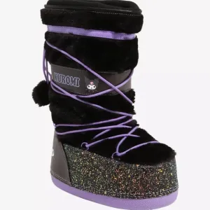 Brand New Kuromi X YRU Fuzzy Blizz Moon black boots purple size 9 women’s NWOB