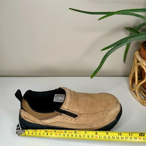 Brazos Steel Toe Slip-On Work Shoes Men 7.5 Suede Leather ASTM Certified