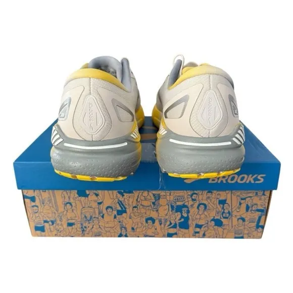 Brooks Adrenaline GTS 23 Men's Running Shoes Size 11 Cyber Yellow and Sand Grey