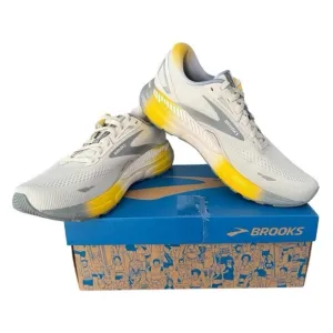 Brooks Adrenaline GTS 23 Men's Running Shoes Size 11 Cyber Yellow and Sand Grey
