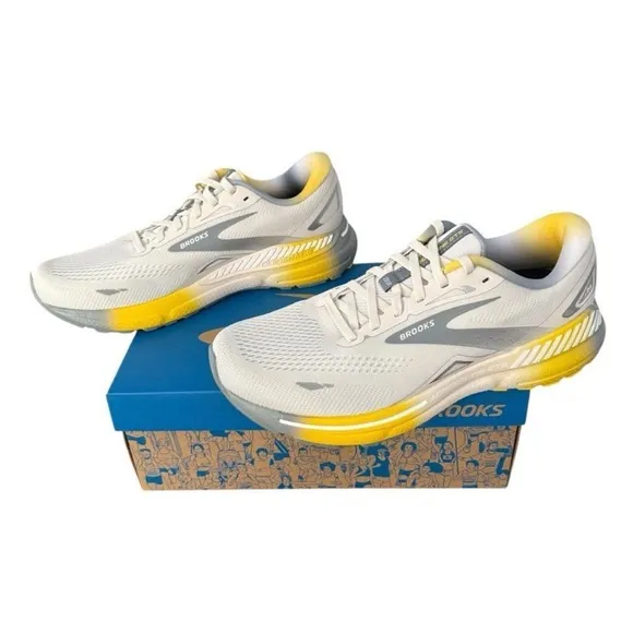 Brooks Adrenaline GTS 23 Men's Running Shoes Size 11 Cyber Yellow and Sand Grey