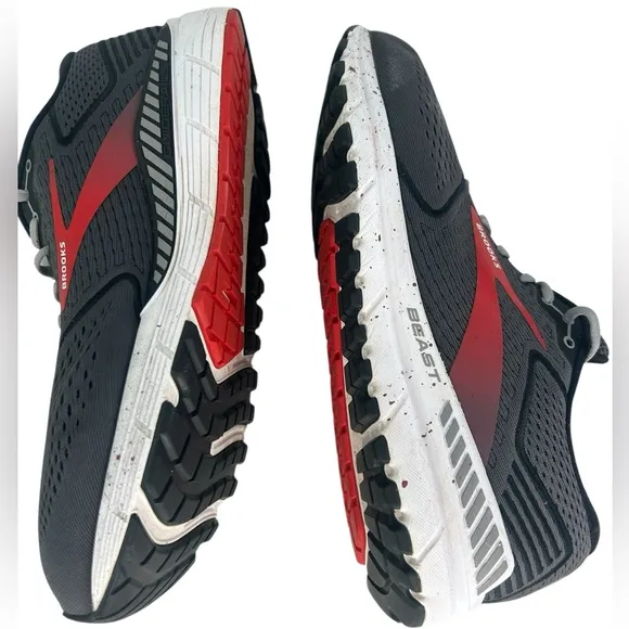 Brooks Beast '20 Running Shoes Black/gray/Red Mens 14 Wide 2E Athletic Training