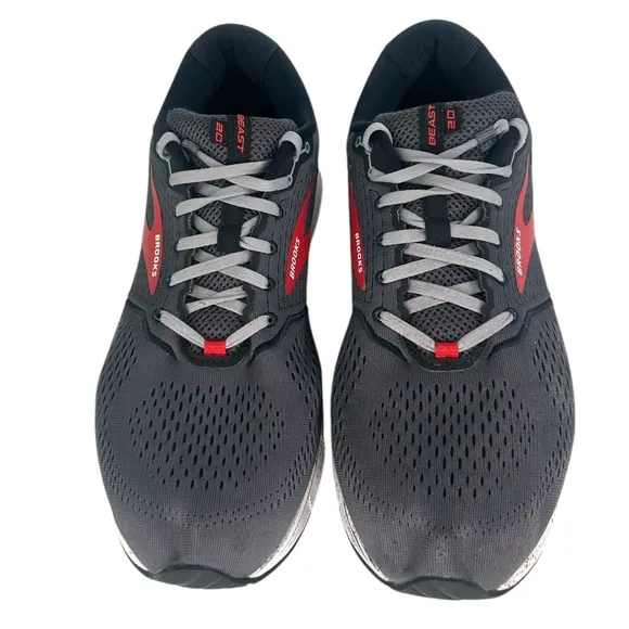 Brooks Beast '20 Running Shoes Black/gray/Red Mens 14 Wide 2E Athletic Training