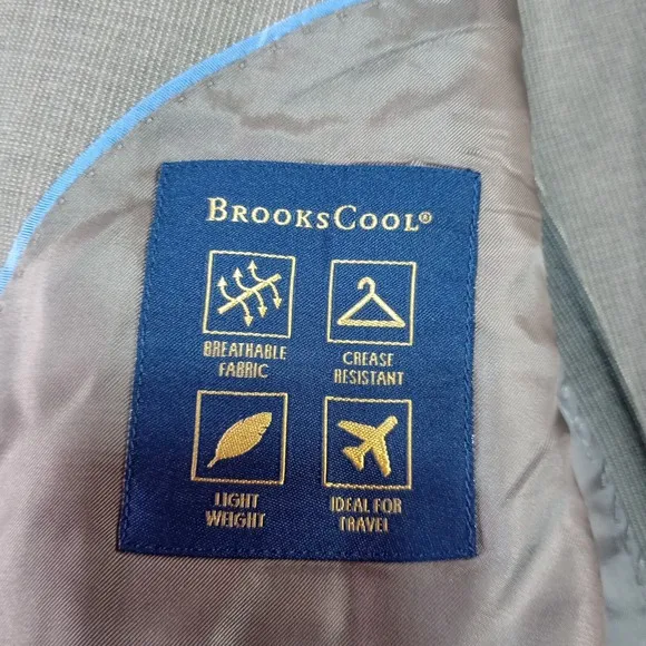 Brooks Brothers BrooksCool 42R Fitzgerald Full Canvas Half Lined Blazer Taupe