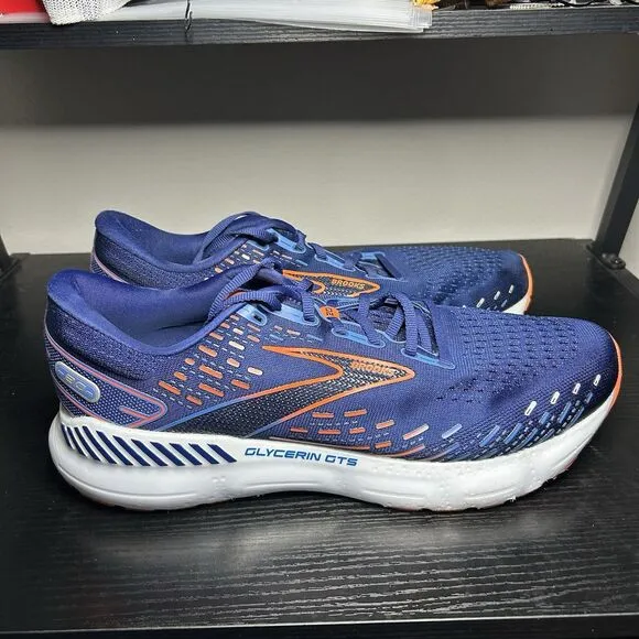 Brooks Mens Glycerin GTS 20 1103831D444 Blue Running Shoes Sneakers Size 13 D