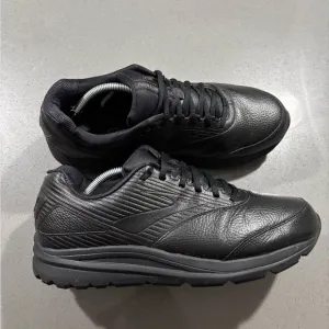 Brooks Addiction Walker 2 Black Leather Comfort Sneakers Size 12 Wide 2E Shoes