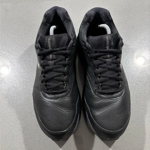 Brooks Addiction Walker 2 Black Leather Comfort Sneakers Size 12 Wide 2E Shoes