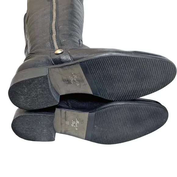 BROWNS of Canada Black Leather Insulated Knee Zip‎ Tall Boots