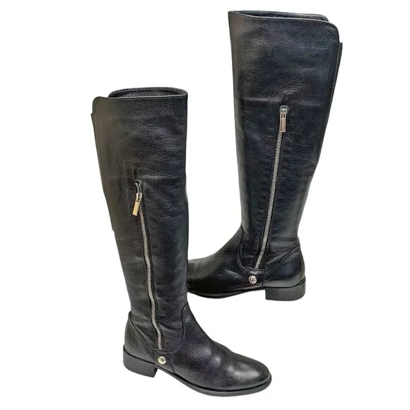 BROWNS of Canada Black Leather Insulated Knee Zip‎ Tall Boots