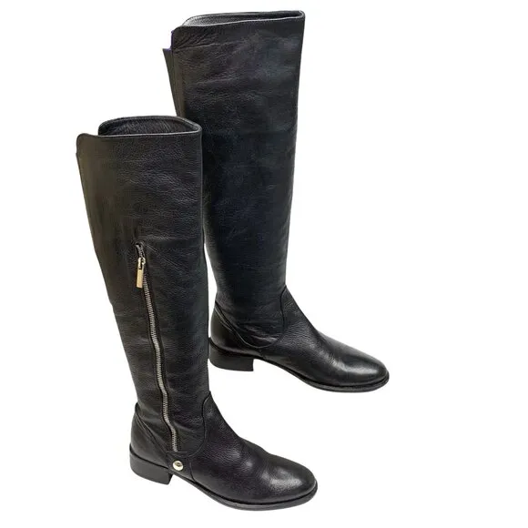 BROWNS of Canada Black Leather Insulated Knee Zip‎ Tall Boots