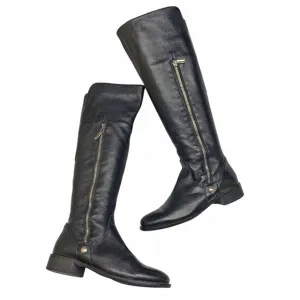 BROWNS of Canada Black Leather Insulated Knee Zip‎ Tall Boots