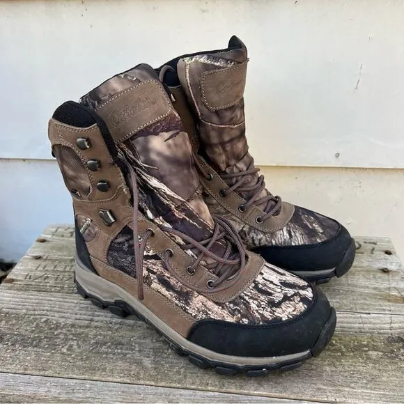 Cabelas 400 Gram Thinsulate Insulated camo hunting boots 9.5 EE Wide