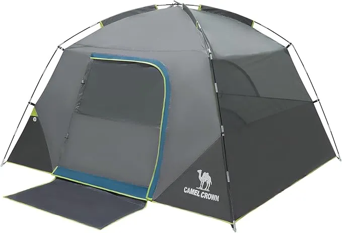 CAMEL CROWN Tents for Camping 4 Person Tent Waterproof Easy Setup Backpacking Tents with Floor Mats Family Tent for Outdoor Hiking