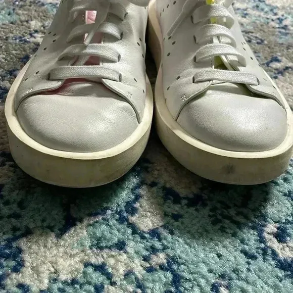 Camper twins neon pink and yellow white leather sneakers 39