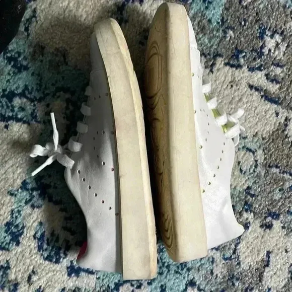 Camper twins neon pink and yellow white leather sneakers 39